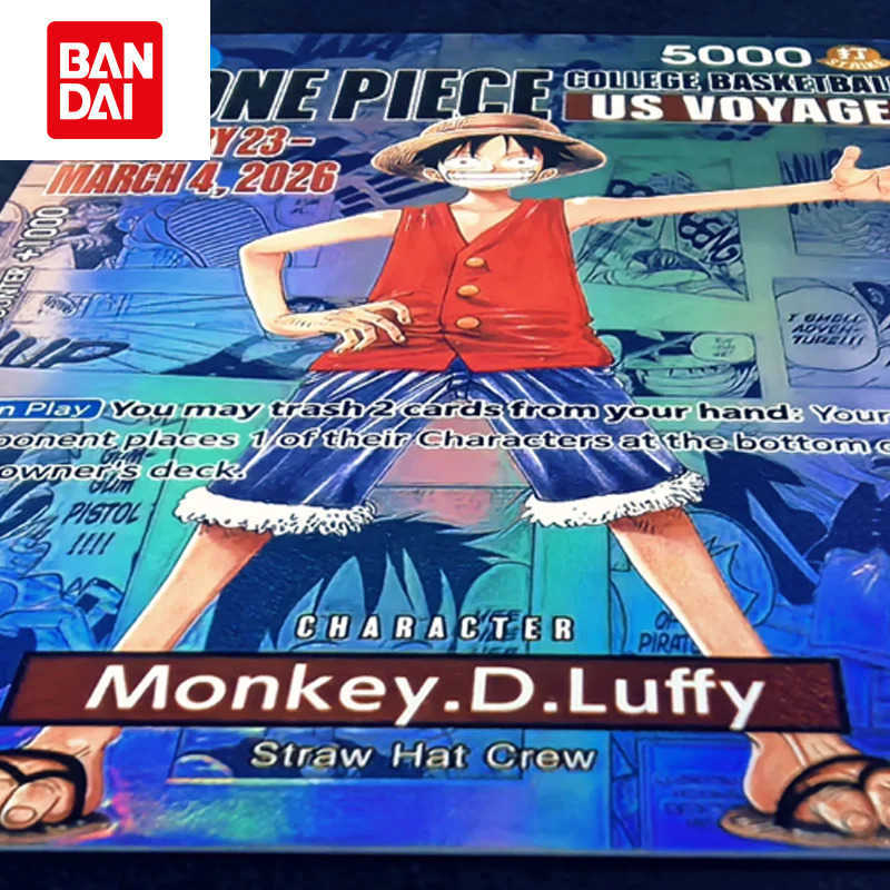 Diy One Piece English Monkey D Luffy Us Voyage College Basketball Promo Card Collction Limit Card L260525DMAL