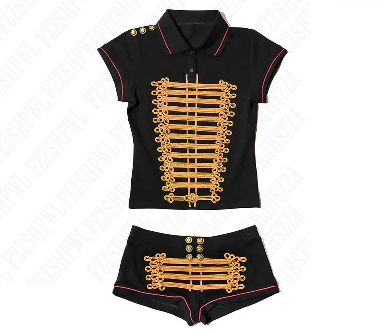 American fashion y2k millennium spice feeling restoring ancient ways the 2026 suits summer T-shirt shorts trend Goth 260525 - view 4