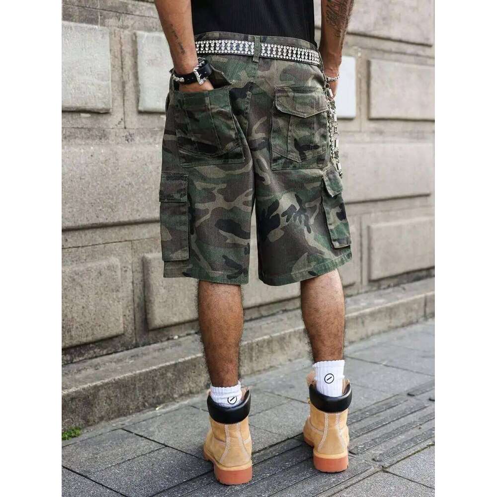 Men's Casual Camouflage Print Denim Cargo Summer, Camo Shorts Jorts For Men Going Hang Out Commute Street 26L0525