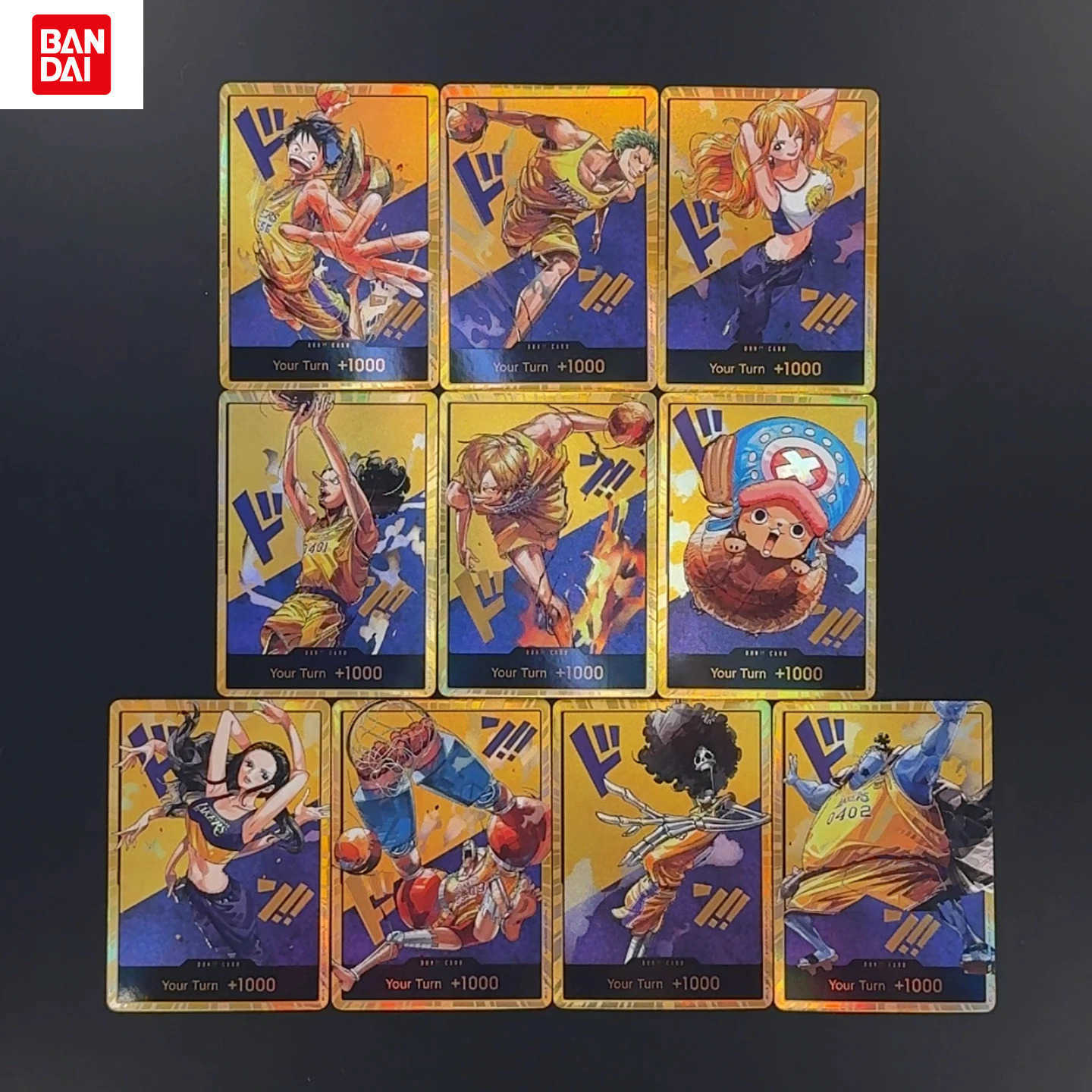 One Piece OPCG English Golden Holographic 3D Textured DON card Straw Hat Crew x Lakers DON card Anime Collectible Cards L260525A8N8