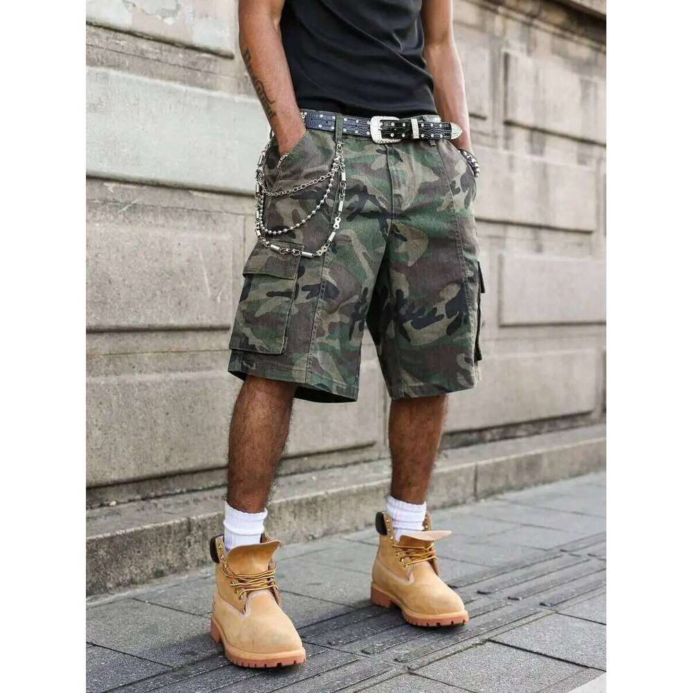 Men's Casual Camouflage Print Denim Cargo Summer, Camo Shorts Jorts For Men Going Hang Out Commute Street 26L0525