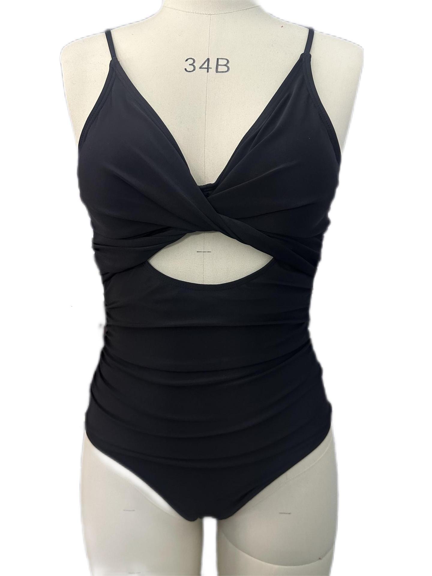 Bikini For Women Sexy Backless One-piece Swimsuit Solid Color And Multi-color Sports Swimsuit 250113