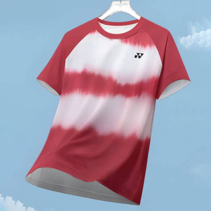 Dry Fit T-shirt, badminton brand. outdoor running, short sleeves, good ventilation. Fitness clothing, round neck, casual sports shirt. T-shirt for cyc