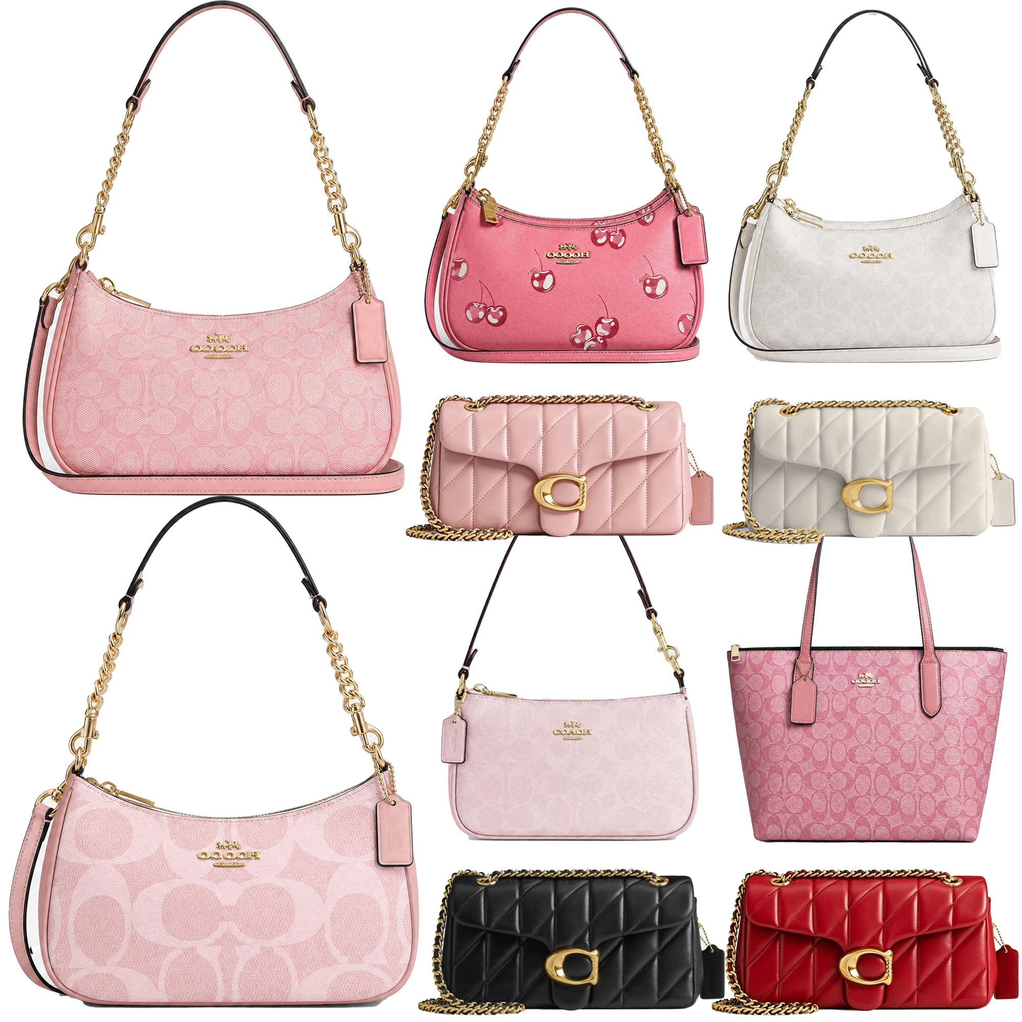 Pink Women's Bags Designer Bags Teri purse Luxury Bags Shoulder Bags tabby Wallets Designer Crossbody Bags Premium Leather Shoulder Bags with Metal Chains