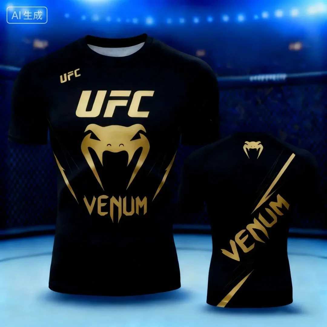 Hot Summer Selling UFC Boxing Fighting Competition Mens T-shirt Fashion Quick Drying Casual Breathable O-neck Short Sleeve Tops C260525