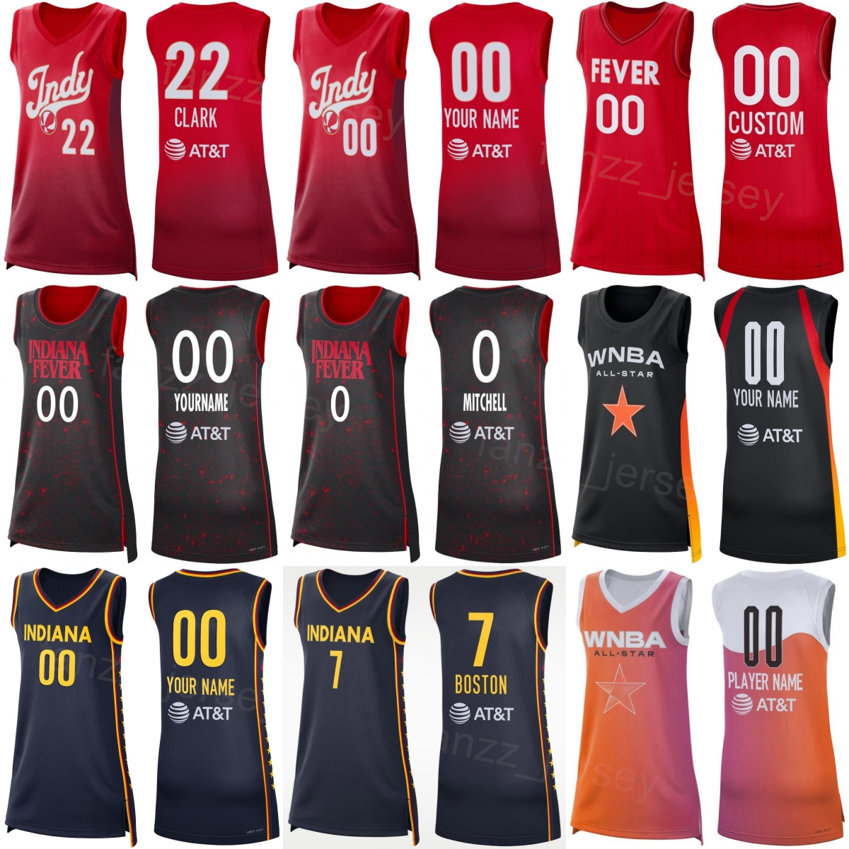 Pallacanestro Femminile Wnba Stampato 22 Maglie Caitlin Clark 26 27 Febbre Dell'indiana Kelsey Mitchell Aliyah Boston Sophie Cunningham Monique Bill-image