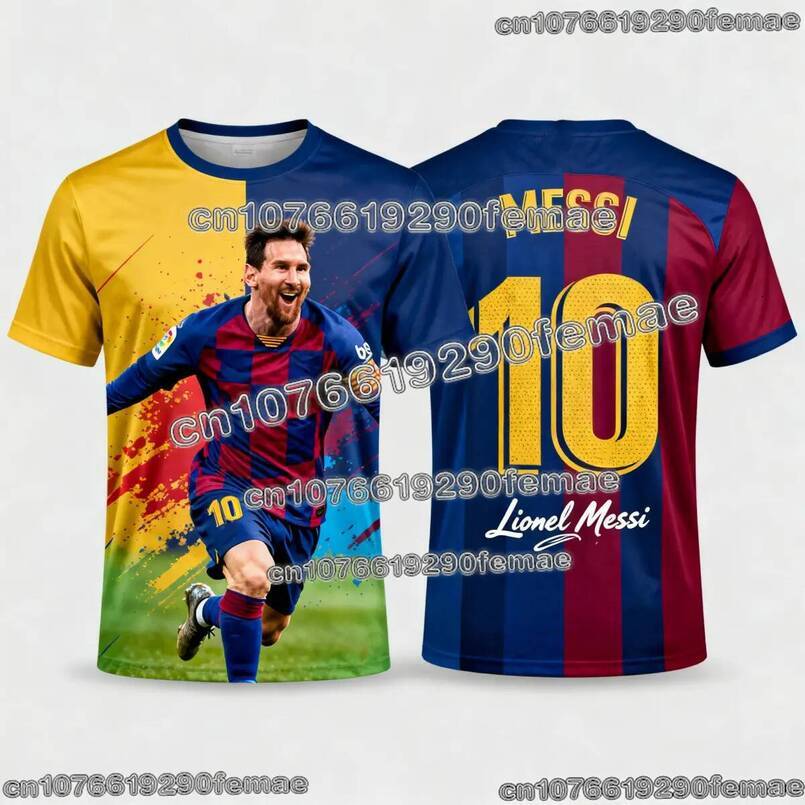 Men's MESSI football t-shirt, summer model 2026, superstar graphic design. Jersey for collectors. Casual sports style.