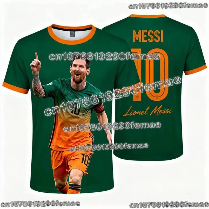 Men's MESSI football t-shirt, summer model 2026, superstar graphic design. Jersey for collectors. Casual sports style.