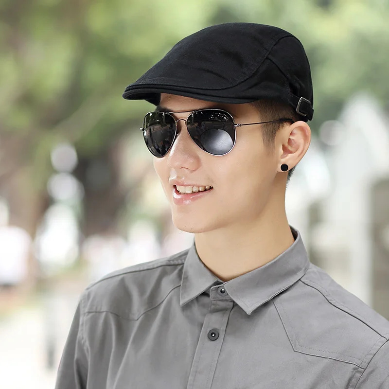 5559cm 6063cm male Summer Plus Size sboy Caps Men Casual Ivy Hat Pure Cotton Flat Peaked Cap Women Big Beret Hats w260520BJ - view 4