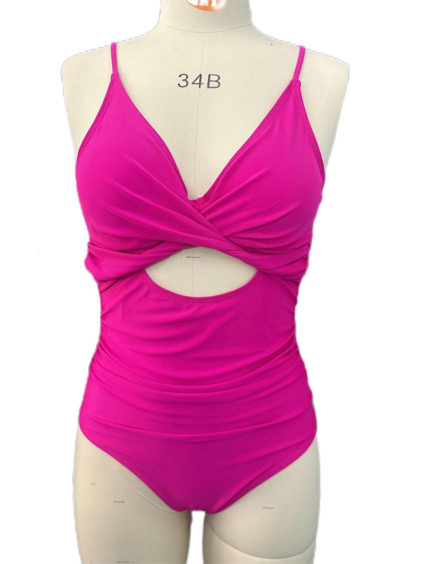 Bikini For Women Sexy Backless One-piece Swimsuit Solid Color And Multi-color Sports Swimsuit 250113