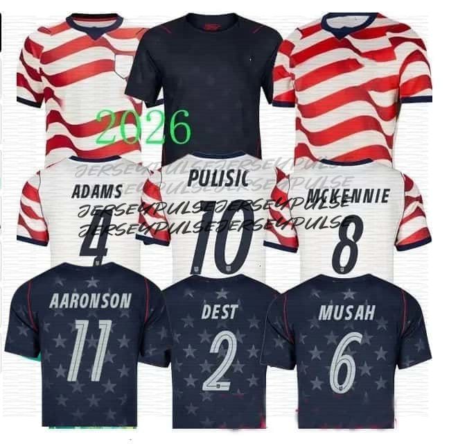 World Cup 2026 PULISIC MCKENNIE UsAS Soccer Jersey ADAMS REYNA AARONSON America Soccerjersey Football Shirt United States Camisetas USMNT Men Kids Set