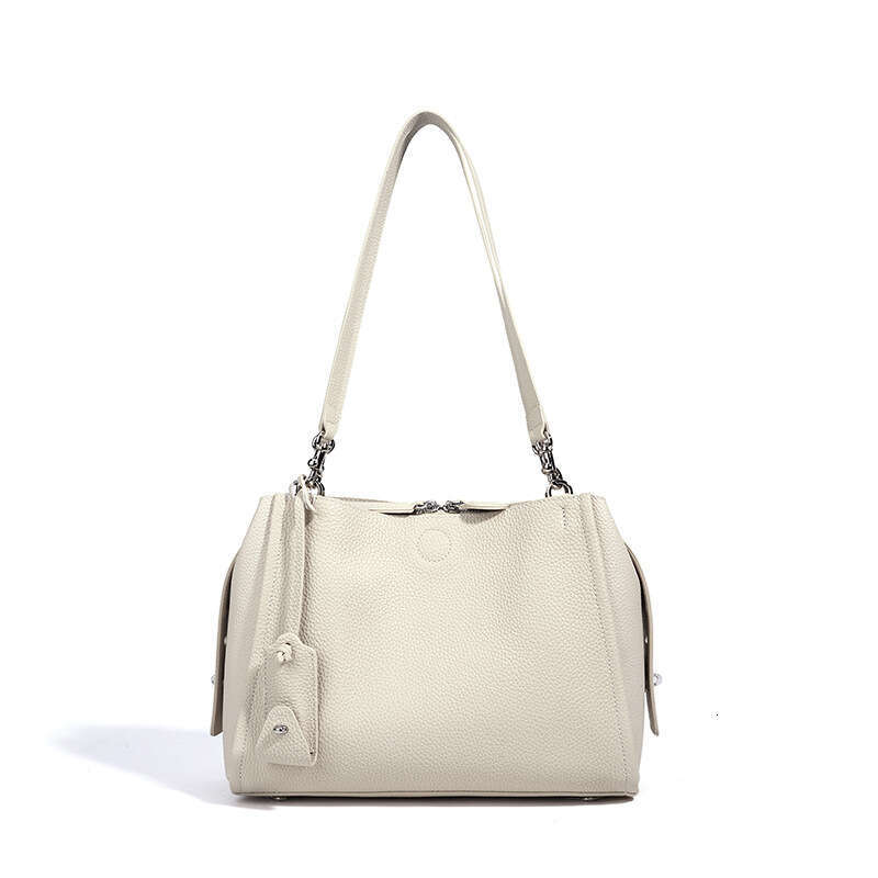 New Lychee Grain Genuine Leather Bag Korean Style Spring Summer Niche Elegant Commute Underarm Single Shoulder Handbag SENYY
