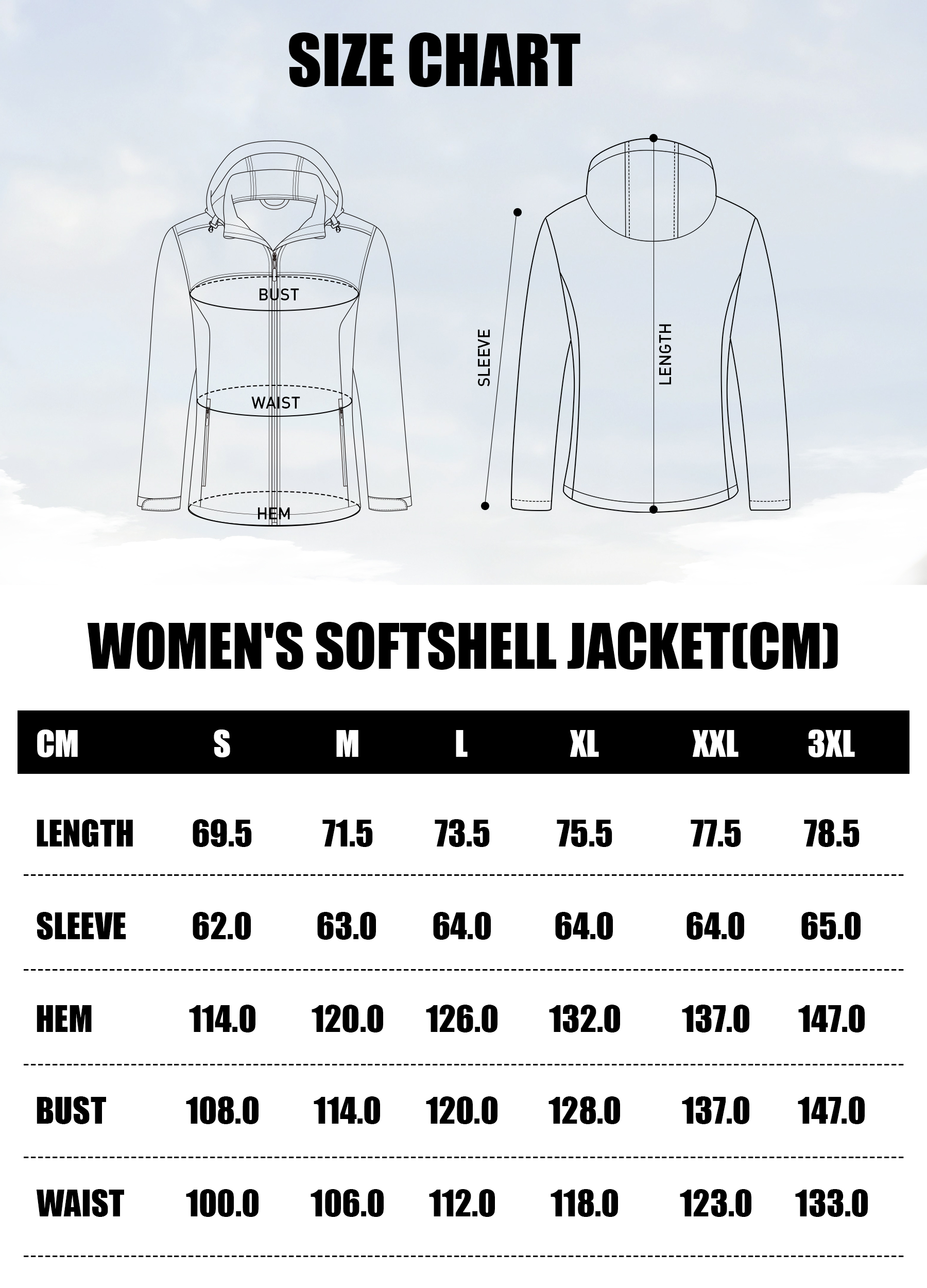 Women's Soft Shell Jacket with Hooded Raincoat - Fleece Lined Hiking Outerwear