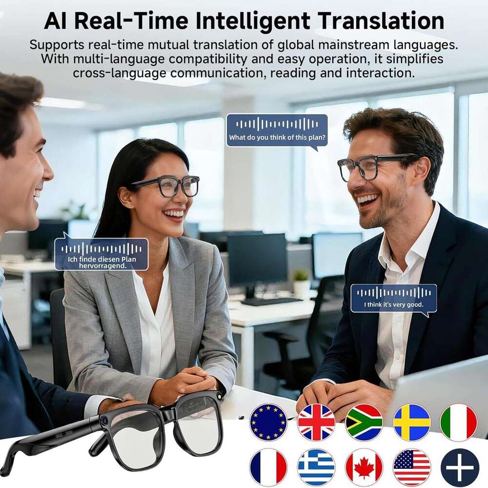 M S MP Camera Real Time Translation Bluetooth Call AI Smart Glasses CKS