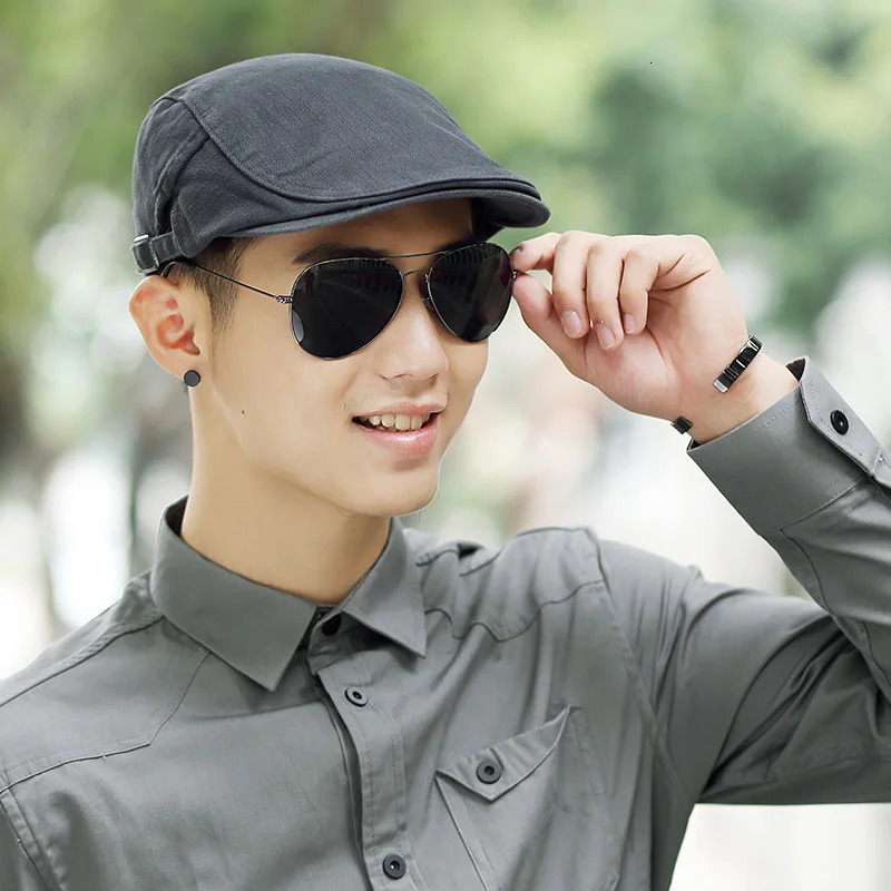 5559cm 6063cm male Summer Plus Size sboy Caps Men Casual Ivy Hat Pure Cotton Flat Peaked Cap Women Big Beret Hats w260520BJ - view 5