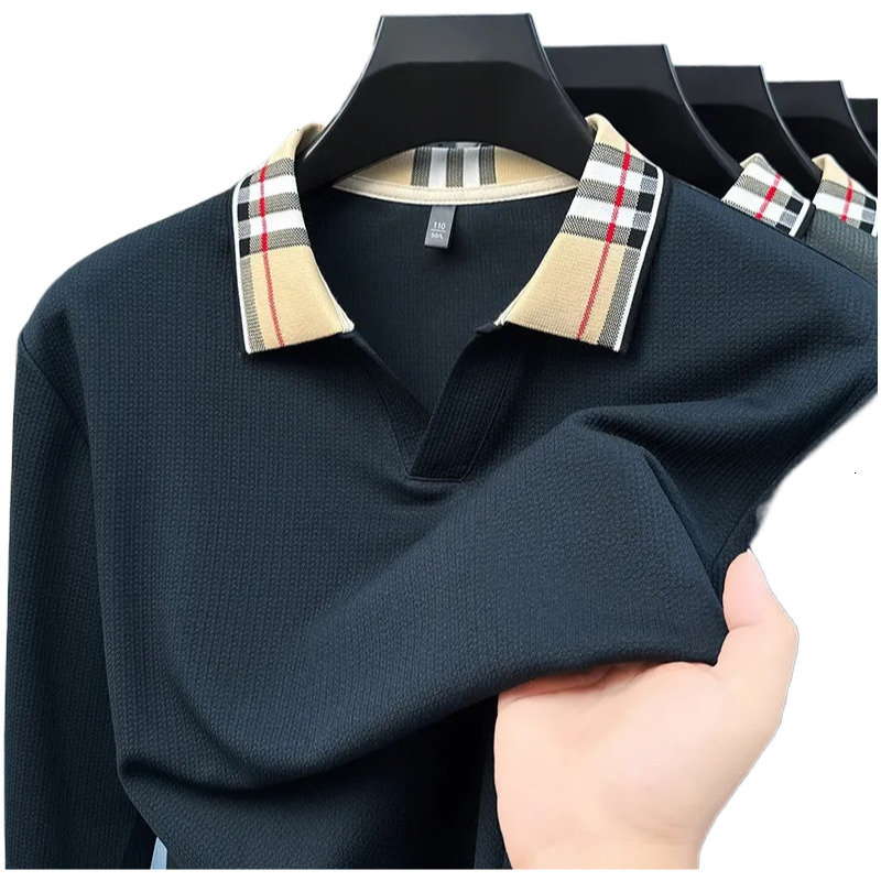 Designer Autumn Long Sleeved Polo Patch Cut Collar Fashionable Casual Comfortable Fashion Solid Color Polo Long Sleeved Shirt High-quality Classic Clo
