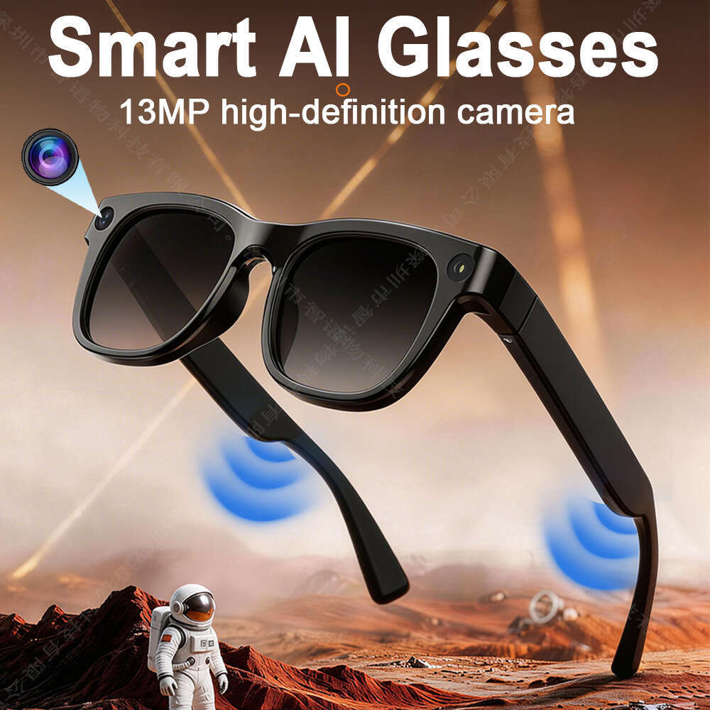 New E06S AI Smart Glasses 13MP Horizontal Vertical Screen Photo Video Recording Live Streaming Eyewear CKS