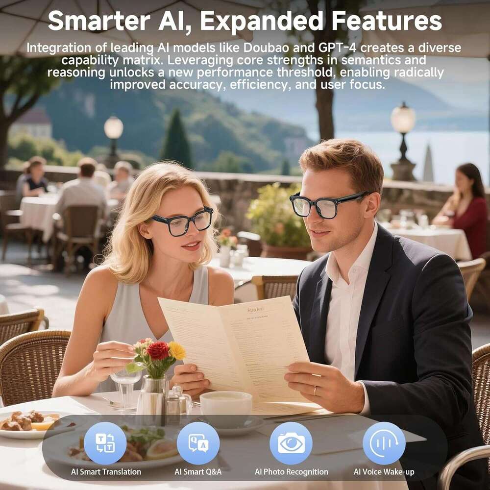 M S MP Camera Real Time Translation Bluetooth Call AI Smart Glasses CKS