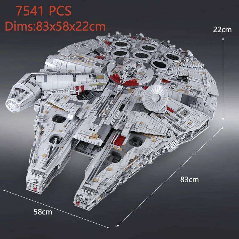 HOT UCS The Large Millennium Ship Falcon 7541PCS 1380PCS Building Blocks Bricks MOC 75192 Adults Kids Christmas Birthday Gifts 26L0525