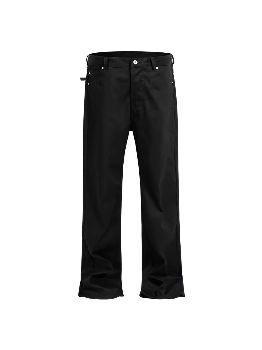 MIJKO Pure Black Raw Denim Jeans TJ179