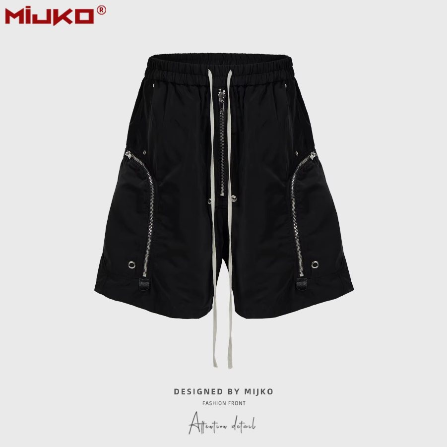 MIJKO Retro Drawstring Loose Shorts 8537