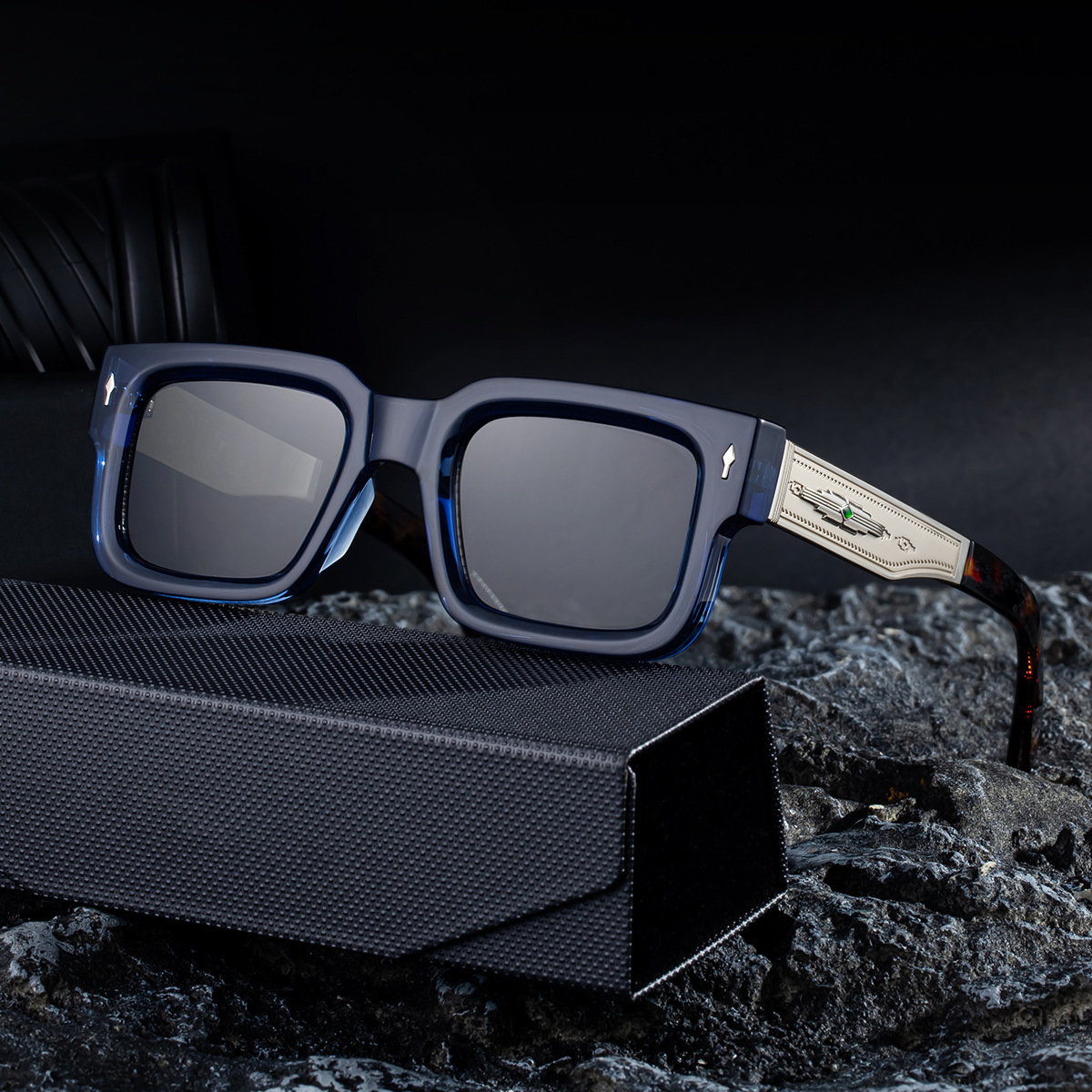 High Quality 2025 New Fashion Square Frame Polarized Retro High-End Sun Protection Sunglasses for Men, - view 4