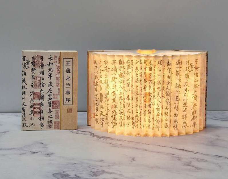 Creative Mid-Autumn Spring Festival Chinese Style Cultural Gift Table Night Light Souvenir Foldable Book Lamp