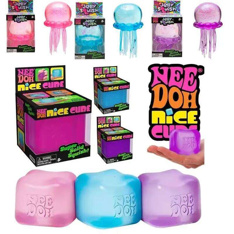 Trending Nee Doh Jellyfish Cube Squish Soft Jelly Squeeze Stress Relief Fidget Toy, Sensory NeeDoh for Kids & Adults 26Li0523 - view 3
