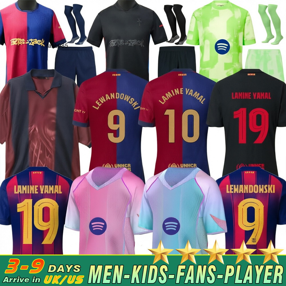 25 26 LAMINE YAMAL Lewandowski RASHFORD soccer jerseys OLMO GAVI Raphinha FERRAN 2025 football shirt home away men kids kit fans player