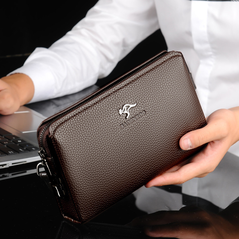 Password Lock Men's Clutch Bag Genuine Leather Envelope Bag Fashion Business Clutch Wallet Man Wrist Bag Leather Men Hand Bag