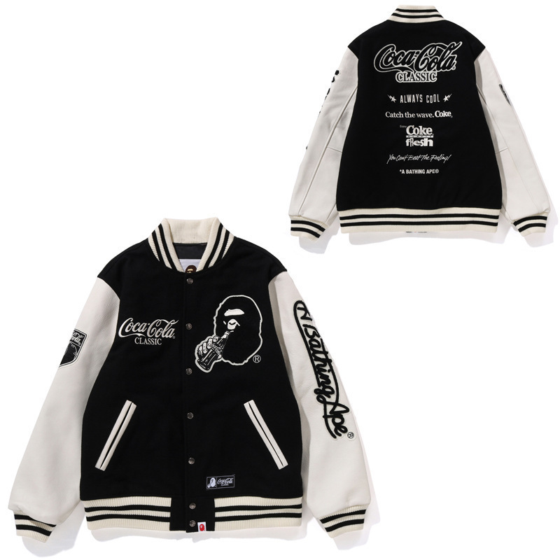 American trendy collegiate baseball jacket, versatile couple outerwear, 3D digital printing, custom design available casual jacket