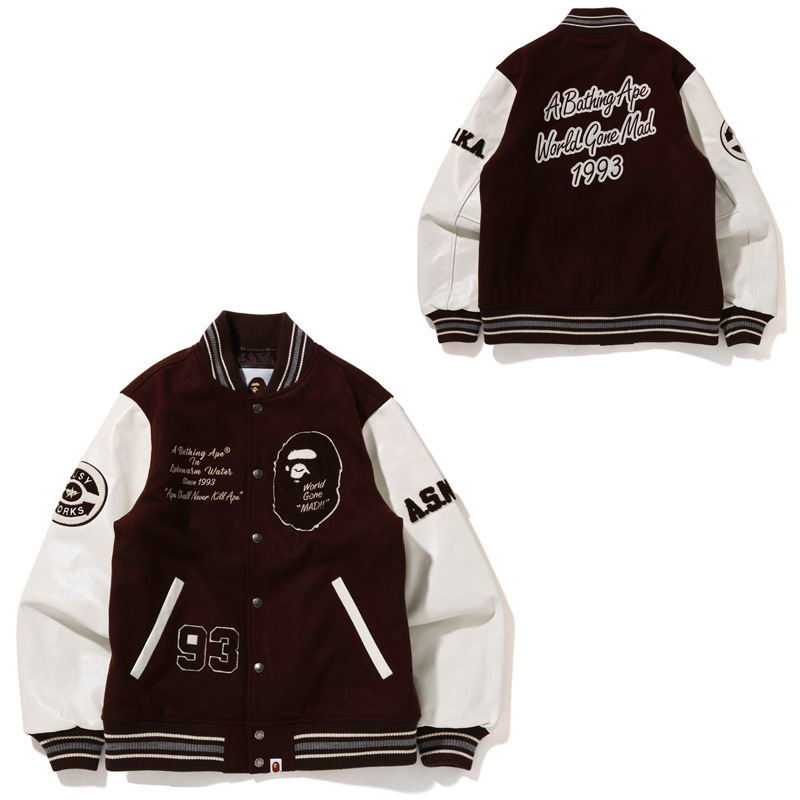 American trendy collegiate baseball jacket, versatile couple outerwear, 3D digital printing, custom design available casual jacket