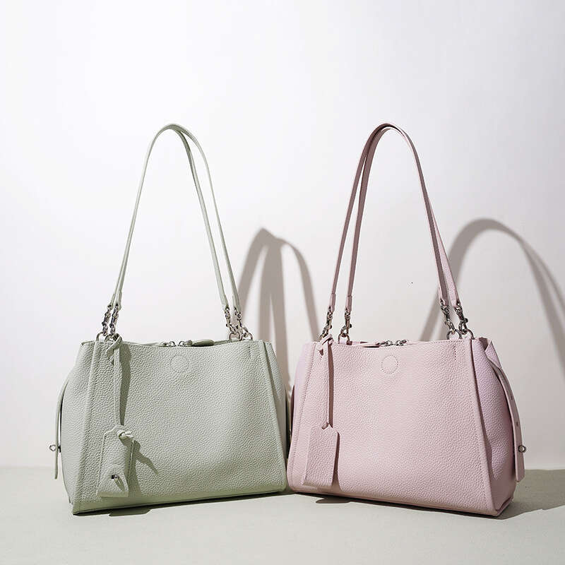 New Lychee Grain Genuine Leather Bag Korean Style Spring Summer Niche Elegant Commute Underarm Single Shoulder Handbag SENYY
