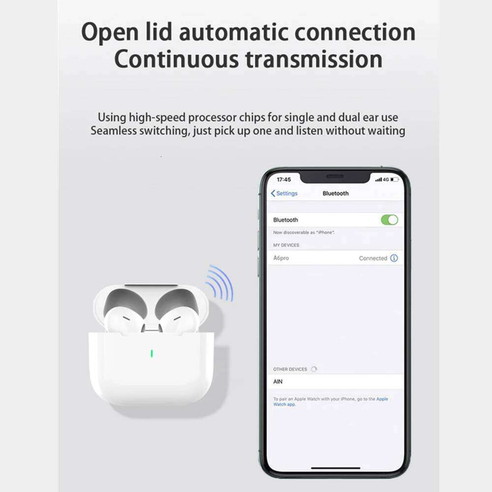 UEESFIT TWS Wireless BT Earphones Headphones Air Pro In Ear Earbuds Sport ANC Noise Cancelling Headset for IPhone Android 26Y0525