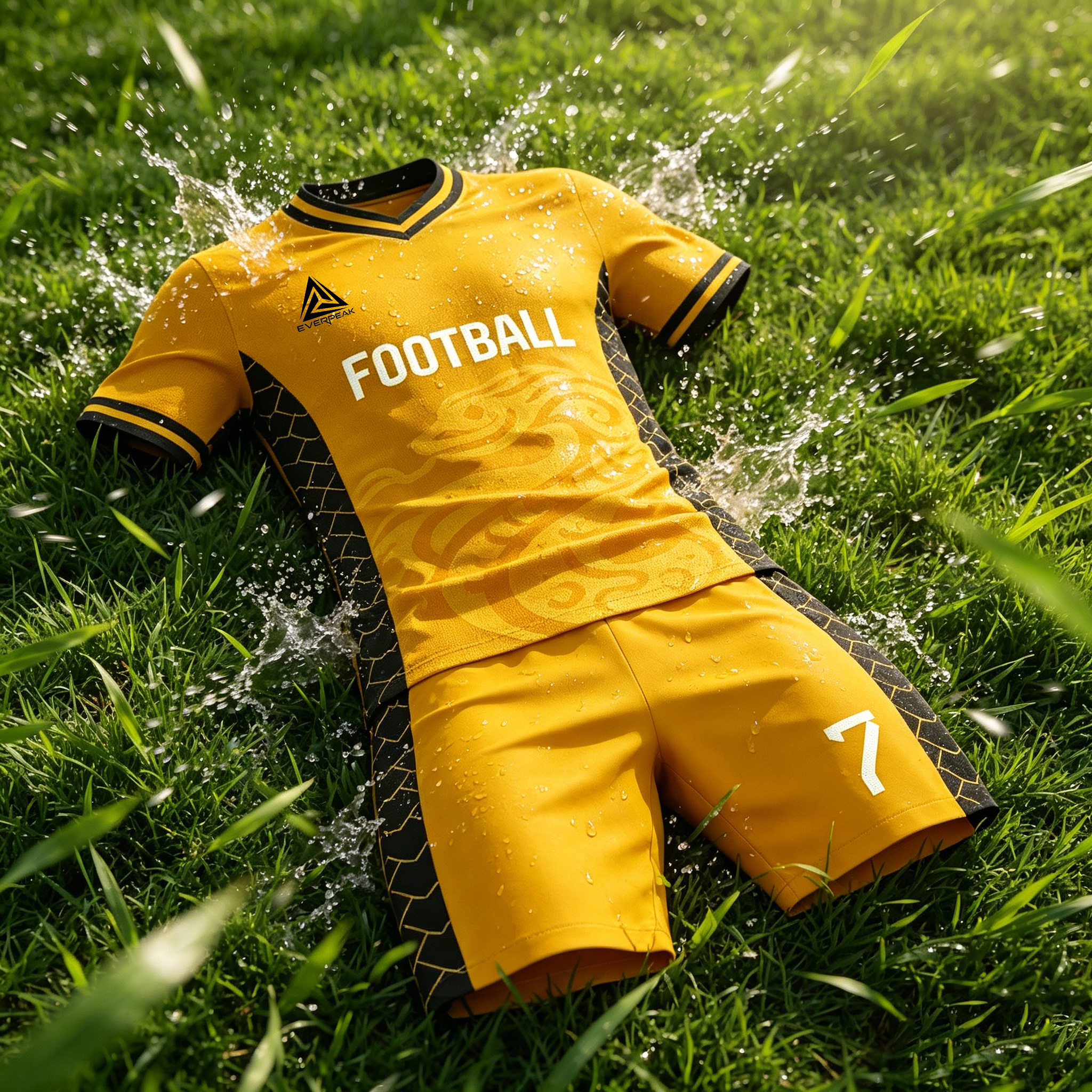 Custom Tribal Pattern Soccer Jersey Set Men Quick Dry Football Uniform with Shorts Customizable Team Name Number Logo - view 6