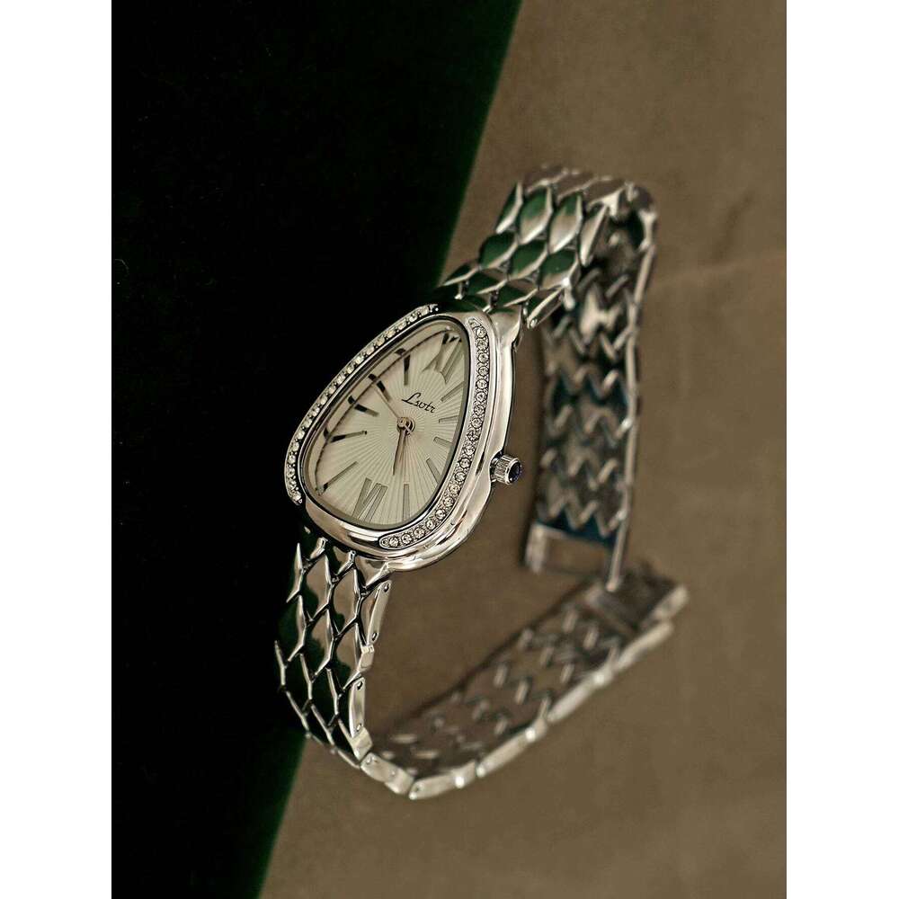 1 new silver classic minimalist style advanced Joker quartz stainless steel strap with niche design ladies watch J260522 - view 5