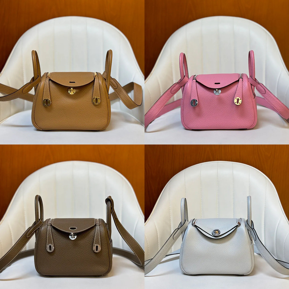 Top Quality Mirror Quality Mini 19cm Handbag Designer Genuine Leather Women Clutch Cross Body Purse Fashion Lady Handbags Small Shopping Bags Lindi Bag