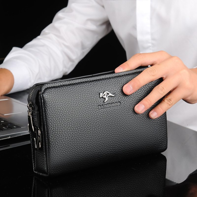 Password Lock Men's Clutch Bag Genuine Leather Envelope Bag Fashion Business Clutch Wallet Man Wrist Bag Leather Men Hand Bag