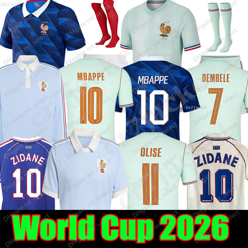 france jersey world cup 2026 French Soccer Jerseys 26 27 MBAPPE DEMBELE national team Olise Kids retro Football tops Shirt maillot de foot ZIDANE HENR