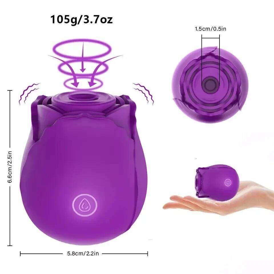 Rose Sucking Masturbator Wand with AV Vibration, Love Egg for Women, Adult Pleasure Toy J260525 - view 4