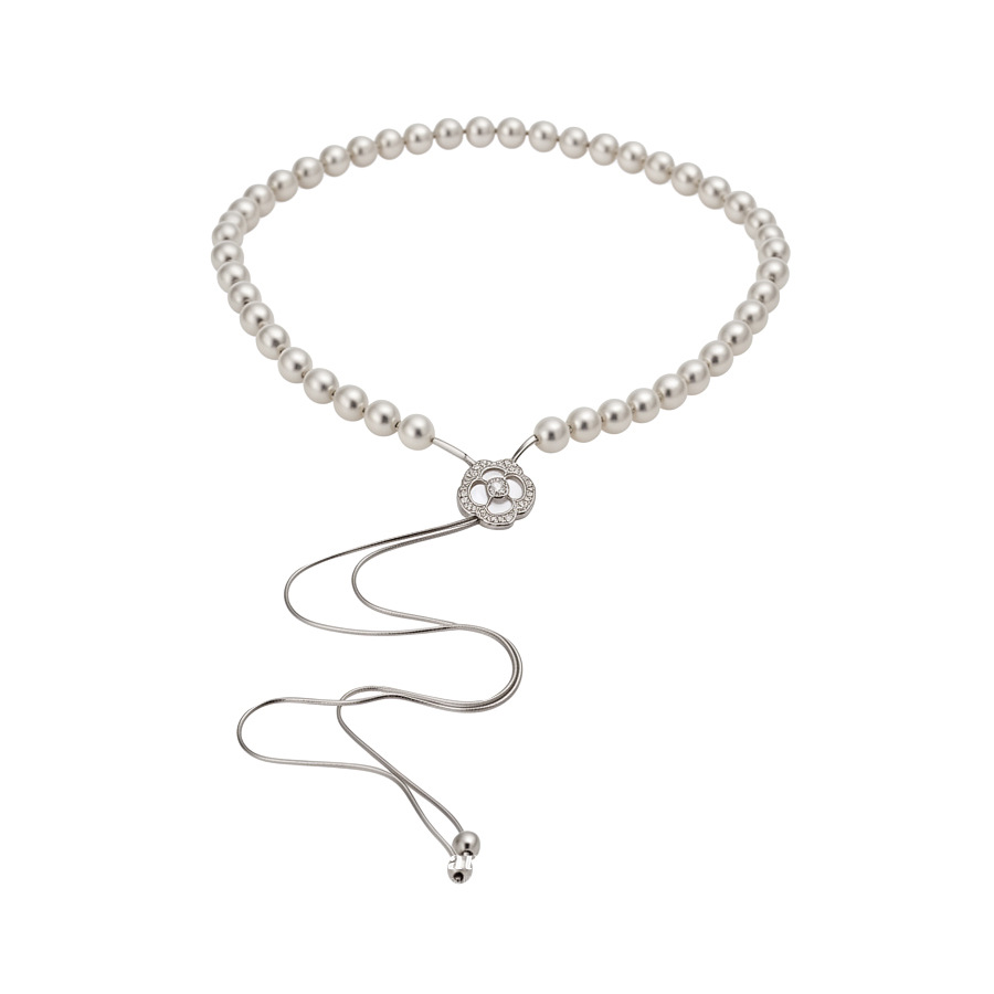 Full Diamond Butterfly Pearl Early Spring Accessory Long Necklace Pull Clavicle Light Luxury High-end Sense Neck Chain - view 9