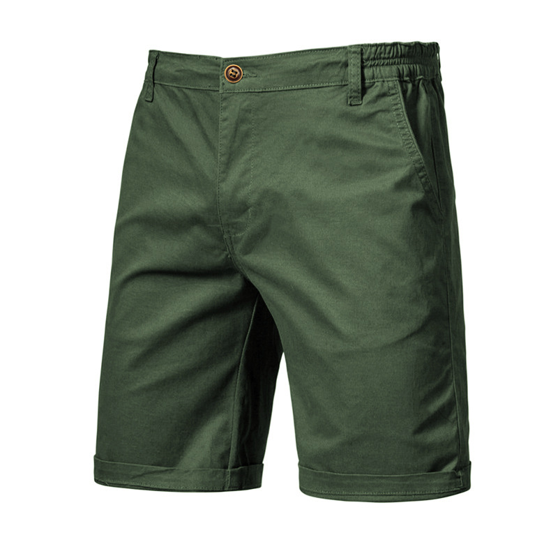 Men's Shorts Men Summer Cotton Elastic Waist Casual Classic Fit Business Half Pants Stretch Khaki Chino Streetwear Beach Size 30-38