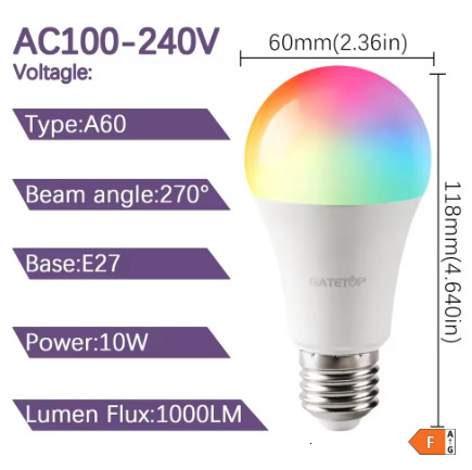 E27 Base RGB LED Bulb 24 Key Remote Control Dimmable 10W AC220V 110V Colorful Change For Bedroom Living Room Desk Lamp