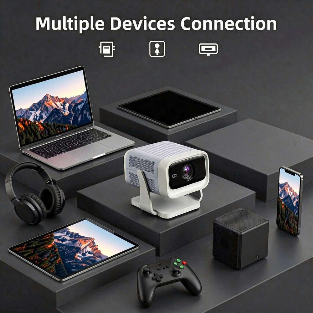 4K Ultra HD Smart Projector 5G WiFi Bluetooth Portable Mini Home Theater Bedroom Projector CKS