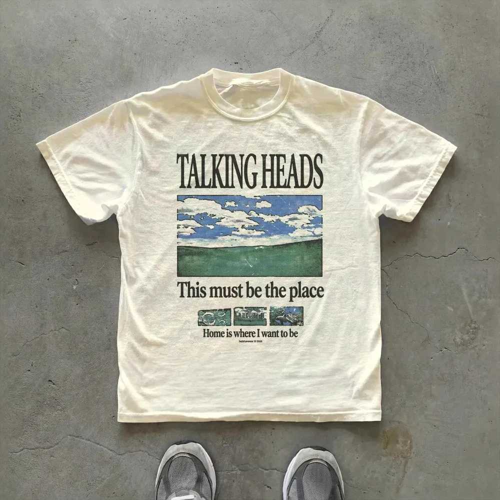 2026 Talking Heads Graphic T-Shirt This Must Be The Place Lyric Tee Rock Inspired Shirt Clothing Graphic Short Sleeve Men WomenT260526