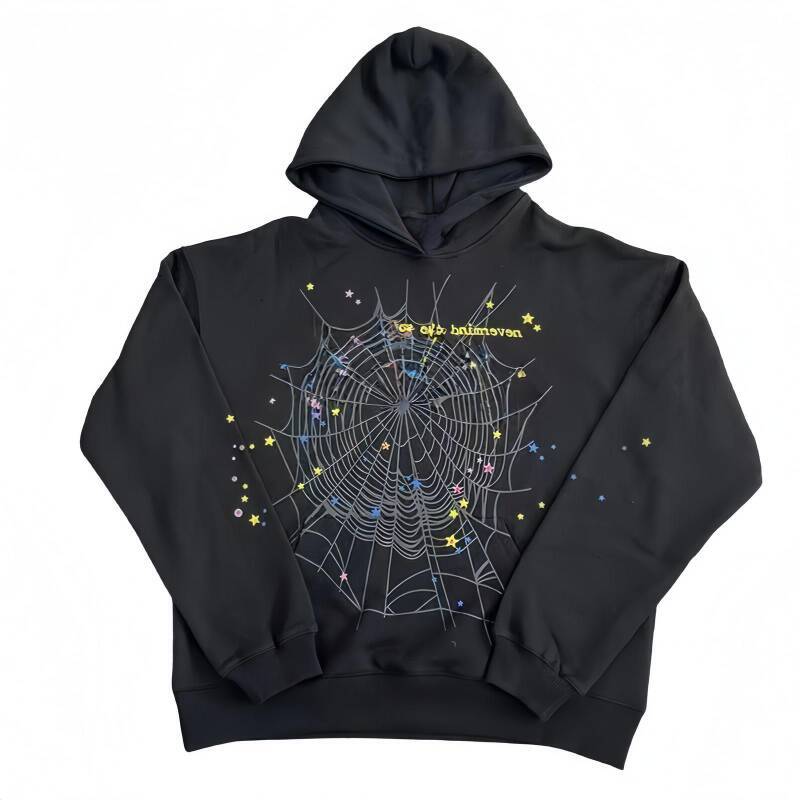 Spider Print Hooded Sweatshirt Loose Hip Hop Street Style Pullover, Warm Fleece Long Sleeve Tops for Teenagers Adults Best Seller Unisex Casual Outerw