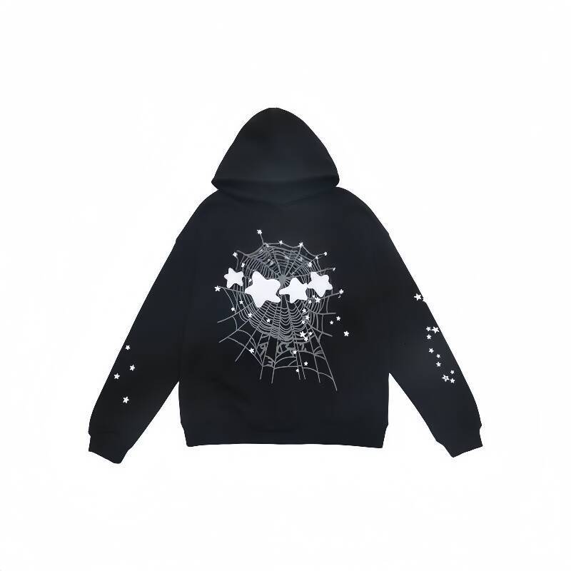 Spider Print Hooded Sweatshirt Loose Hip Hop Street Style Pullover, Warm Fleece Long Sleeve Tops for Teenagers Adults Best Seller Unisex Casual Outerw
