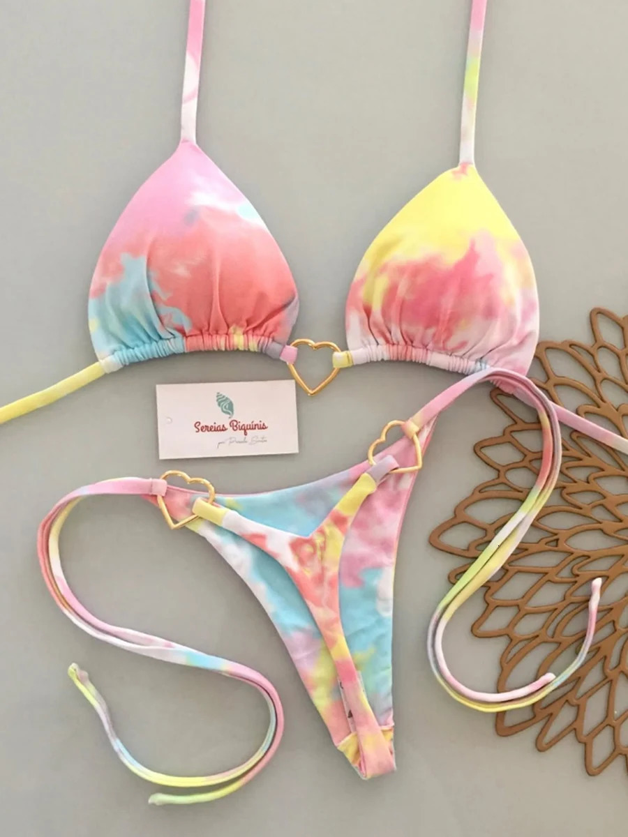 Micro Bikinis 2026 Push Up Women Swimsuit String Swimwear Brazilian Bikini Set Halter Biquini Floral Solid Beachwear y260615 - view 4