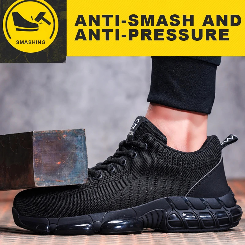 Steel Toe Safety Shoes for Men Women Comfortable Breathable Non Slip Work Shoes Security Protective Shoes Comfortable Sneakers 260526 - view 4