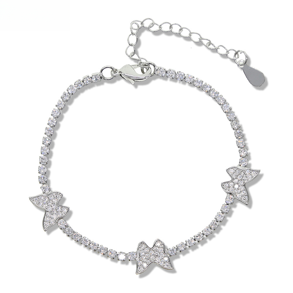 Designer Brelet INS Stile Di Lusso Sparklzircon Butterfly Brelet Da Tennis Regolabile Placcato Oro Elegante Gioielli Da Indossare Ogni Giorno Per Le-image